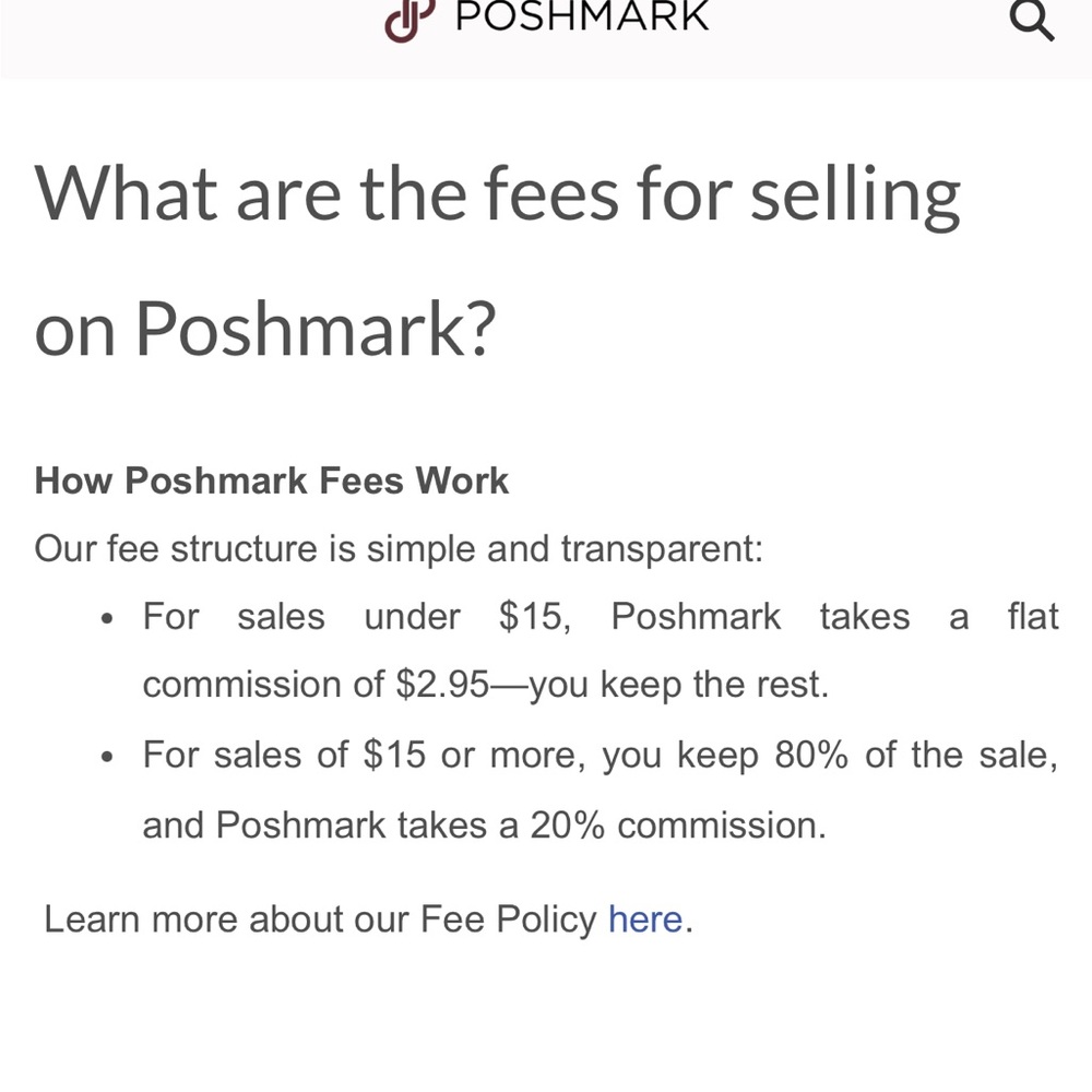 Poshmark fees!!! What you pay what I get!!!